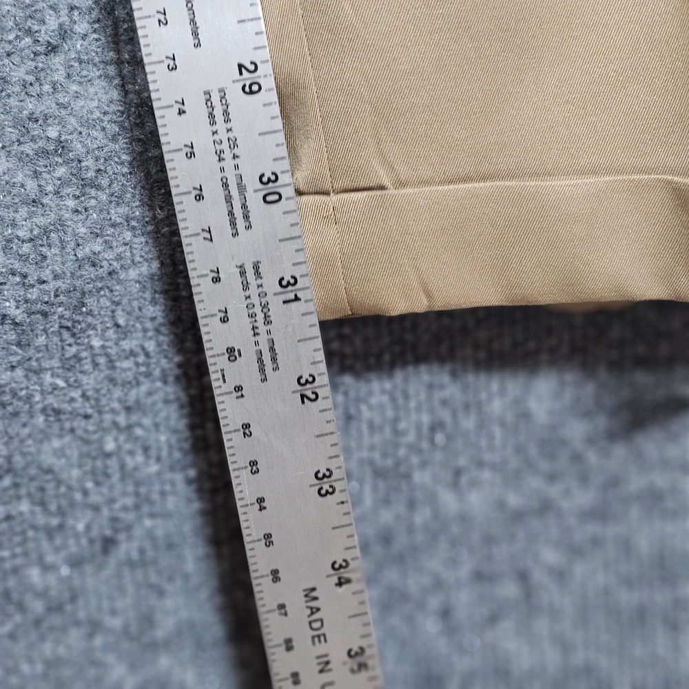 Jos A Bank Leadbetter Golf Pants Mens 36x32 Tan Pleated Cuffed Khaki Trousers - Picture 3 of 13